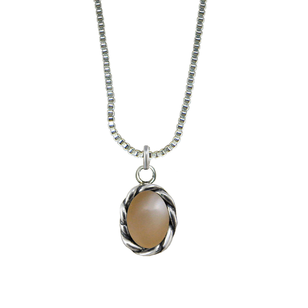 Sterling Silver Little Black Peach Pendant Necklace